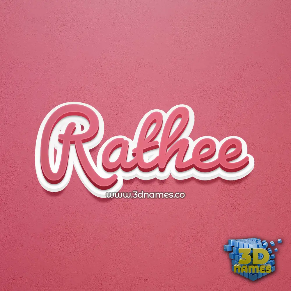 rathee in Red Scribble style - 3D name wallpaper