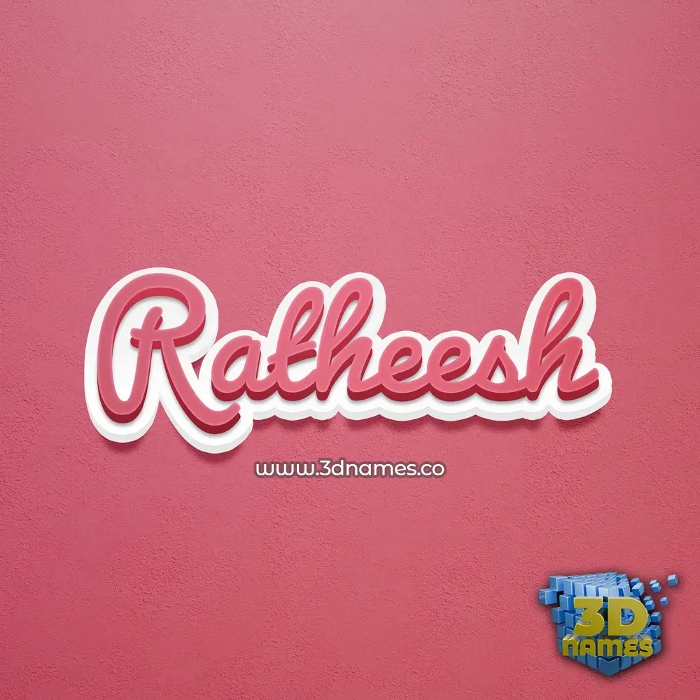 ratheesh in Red Scribble style - 3D name wallpaper