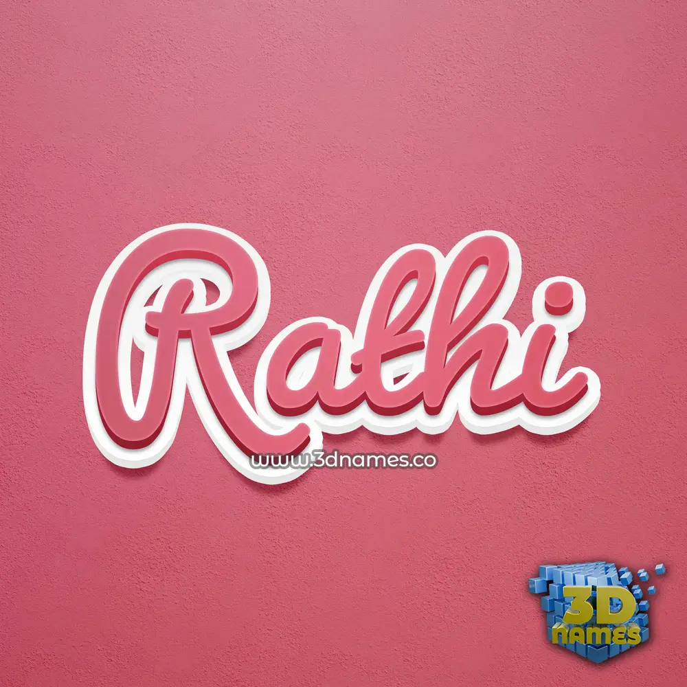 rathi in Red Scribble style - 3D name wallpaper