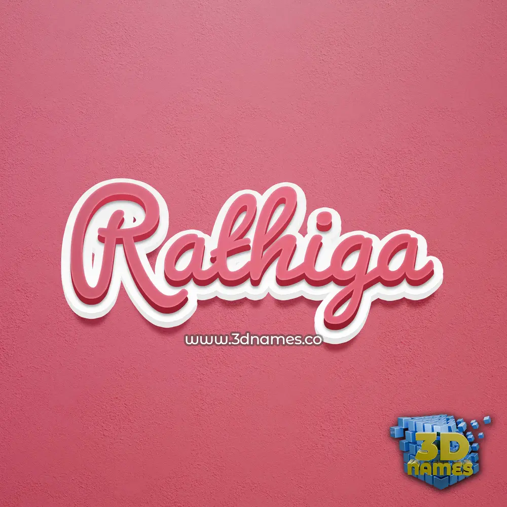 rathiga in Red Scribble style - 3D name wallpaper