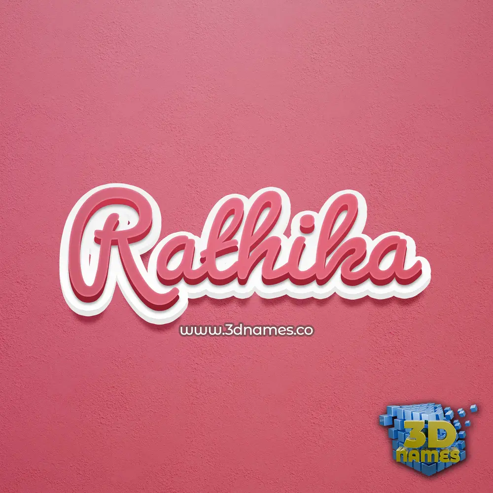 rathika in Red Scribble style - 3D name wallpaper