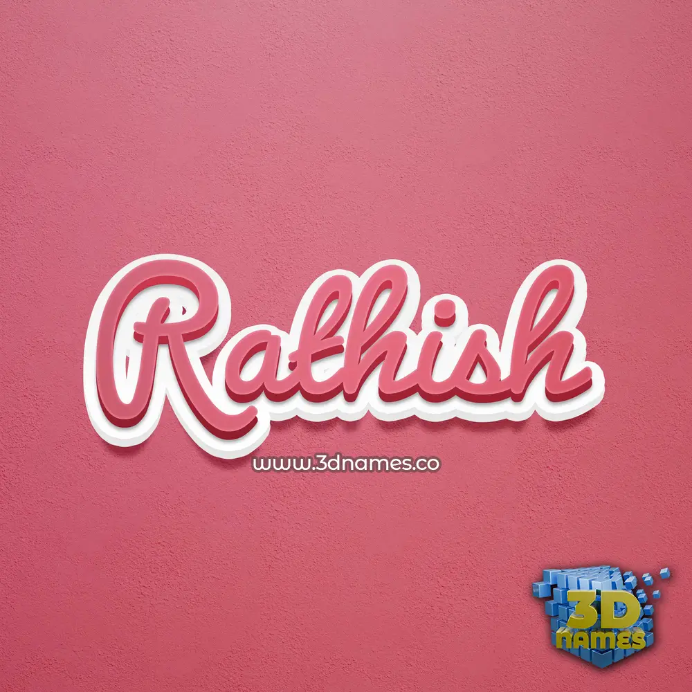 rathish in Red Scribble style - 3D name wallpaper