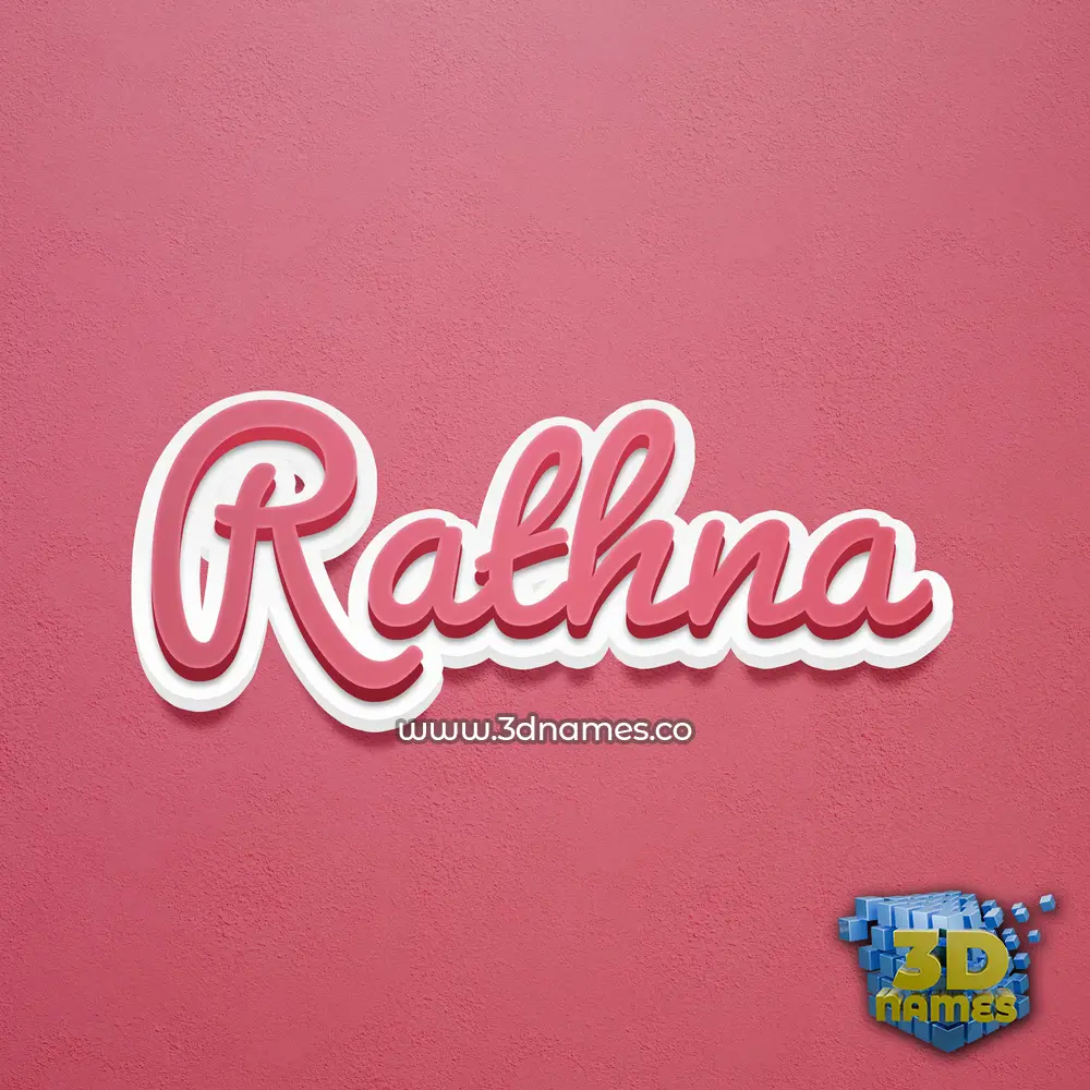 rathna in Red Scribble style - 3D name wallpaper
