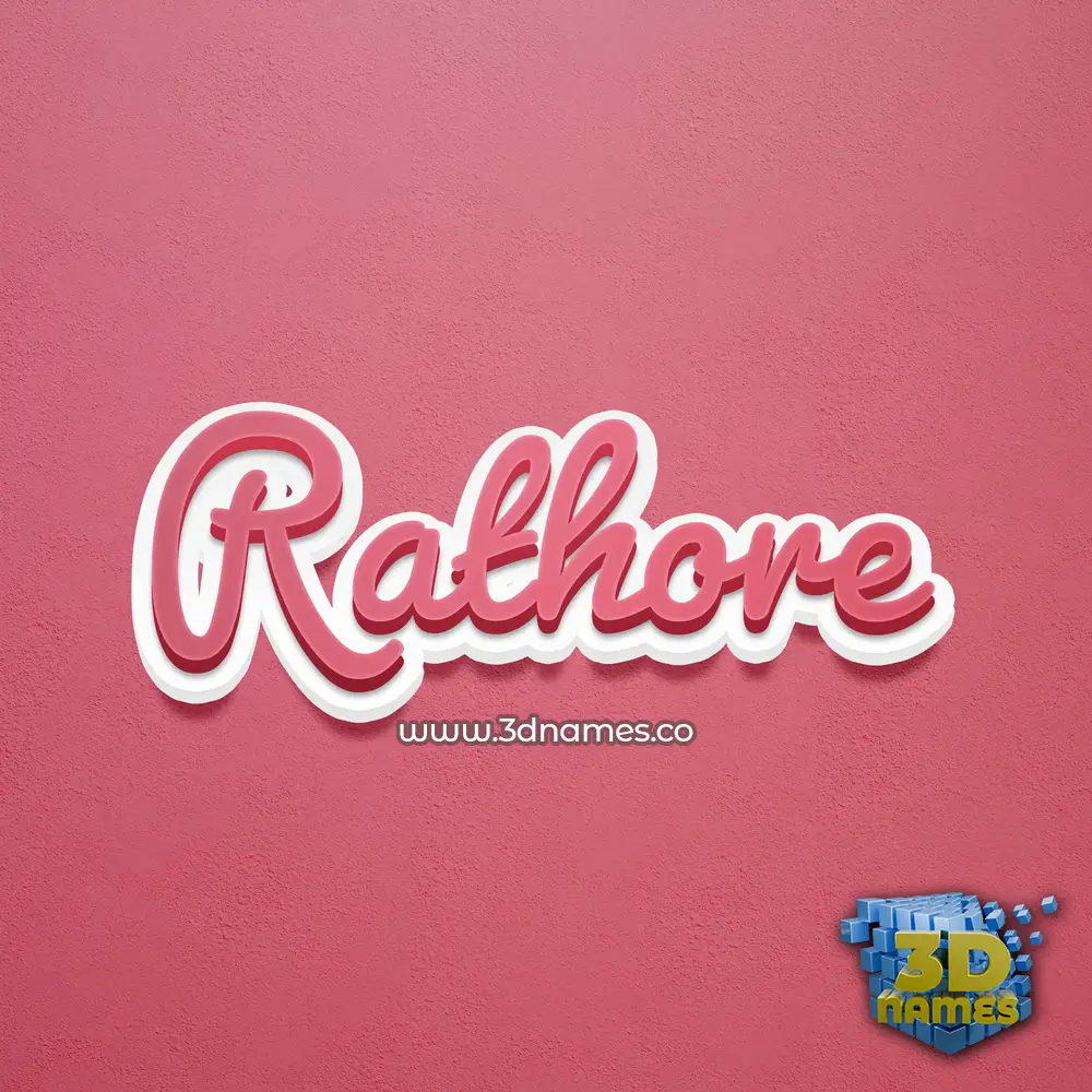rathore in Red Scribble style - 3D name wallpaper