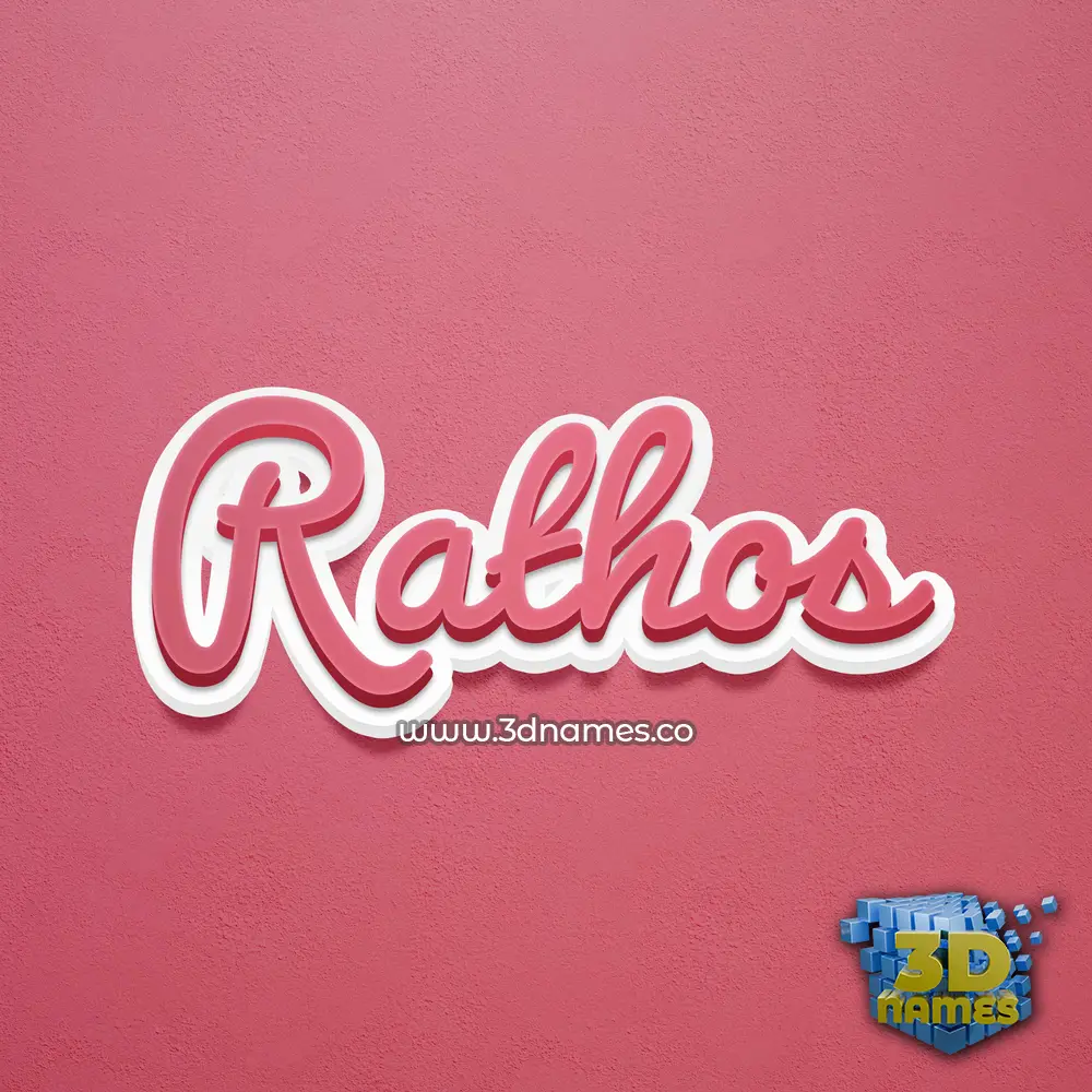 rathos in Red Scribble style - 3D name wallpaper