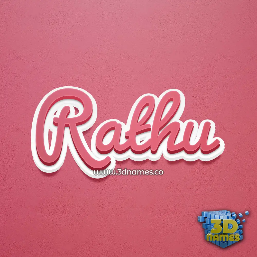 rathu in Red Scribble style - 3D name wallpaper