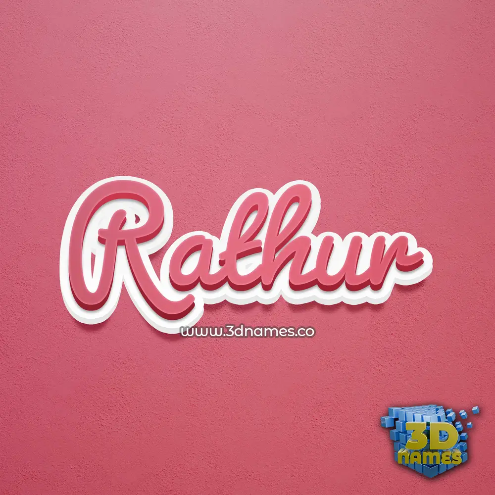 rathur in Red Scribble style - 3D name wallpaper