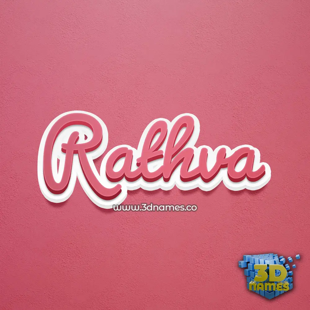 rathva in Red Scribble style - 3D name wallpaper