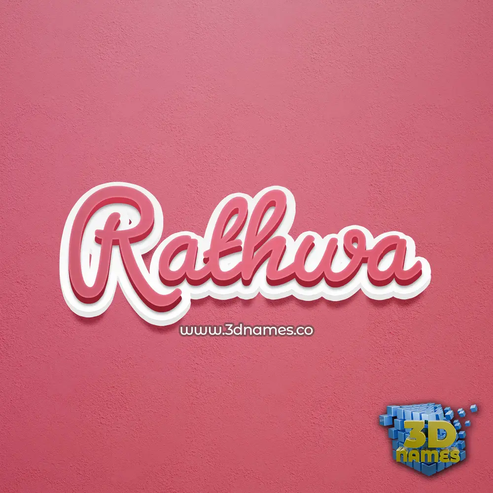 rathwa in Red Scribble style - 3D name wallpaper