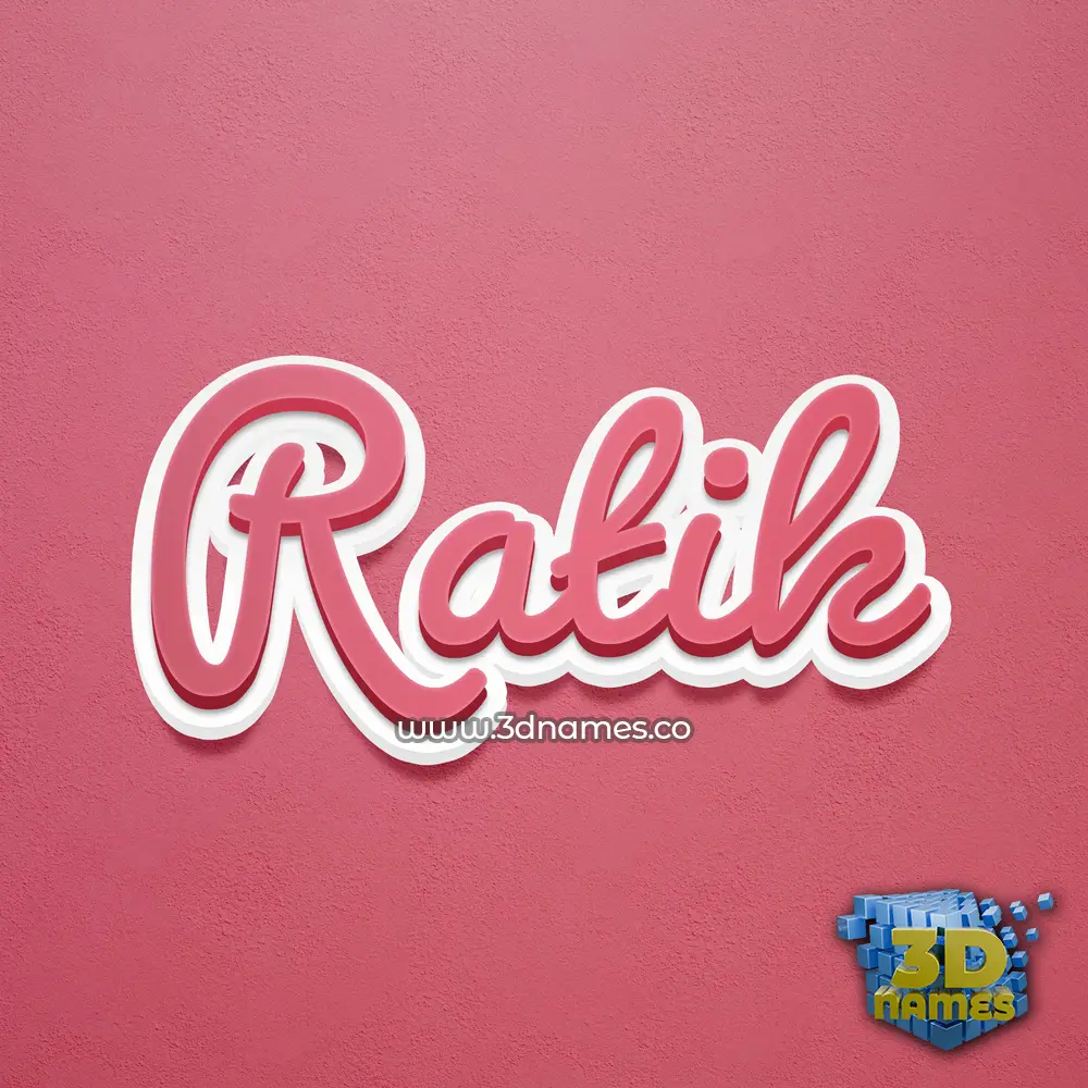 ratik in Red Scribble style - 3D name wallpaper
