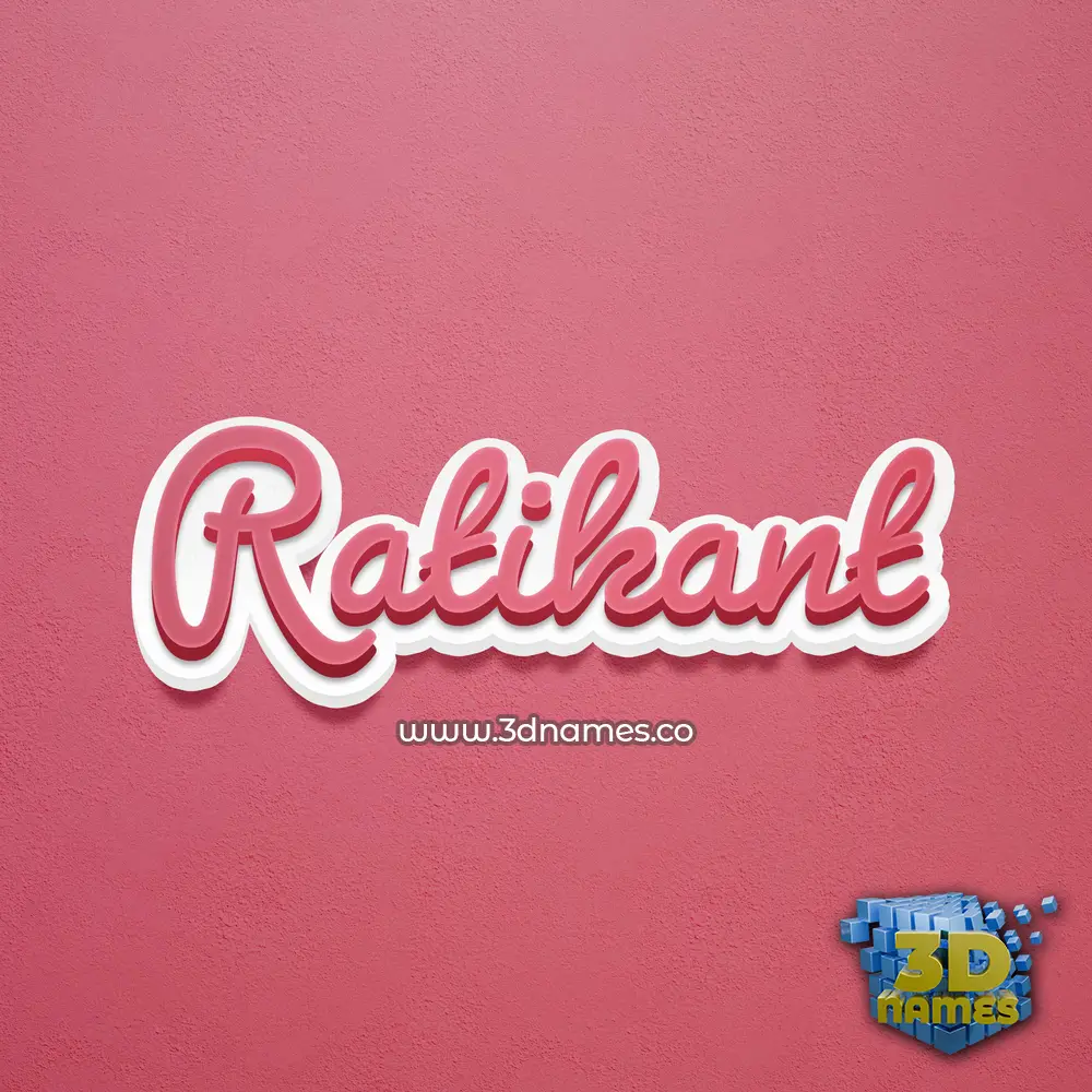 ratikant in Red Scribble style - 3D name wallpaper