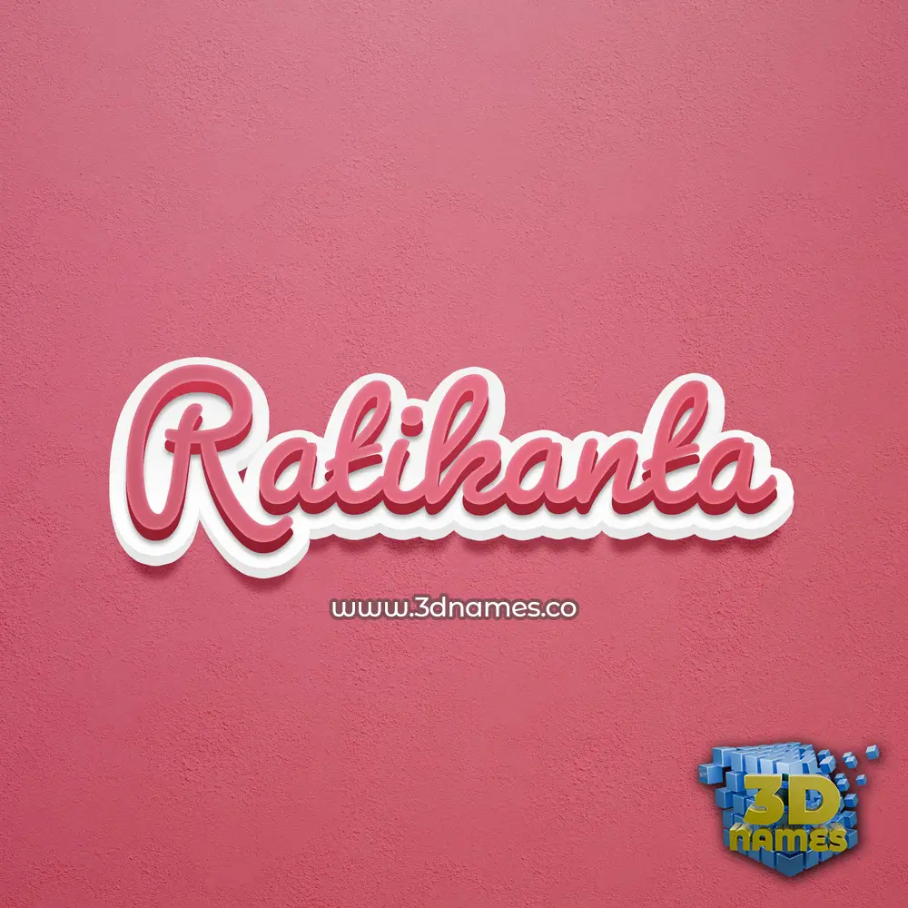 ratikanta in Red Scribble style - 3D name wallpaper