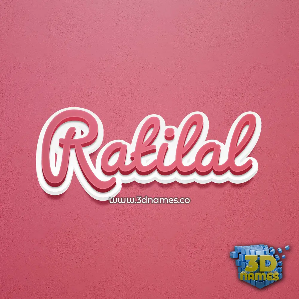 ratilal in Red Scribble style - 3D name wallpaper