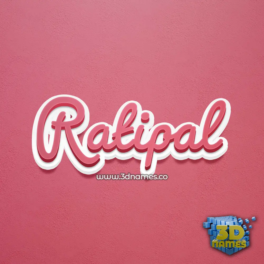 ratipal in Red Scribble style - 3D name wallpaper