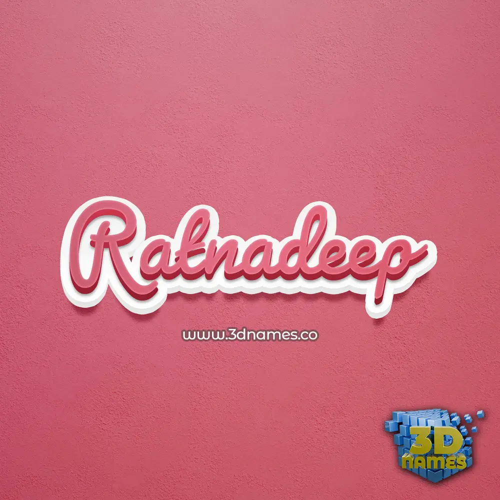 ratnadeep in Red Scribble style - 3D name wallpaper