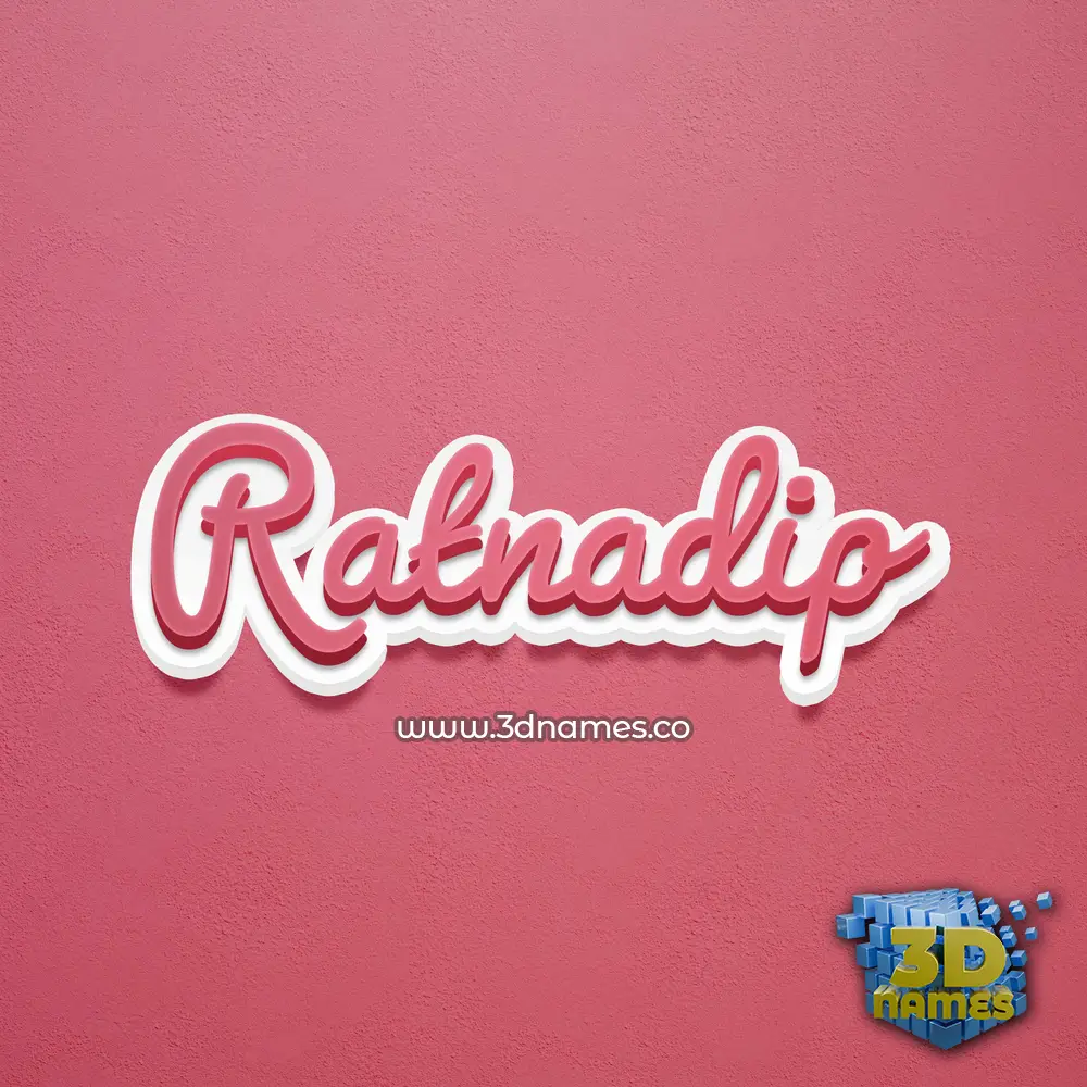 ratnadip in Red Scribble style - 3D name wallpaper