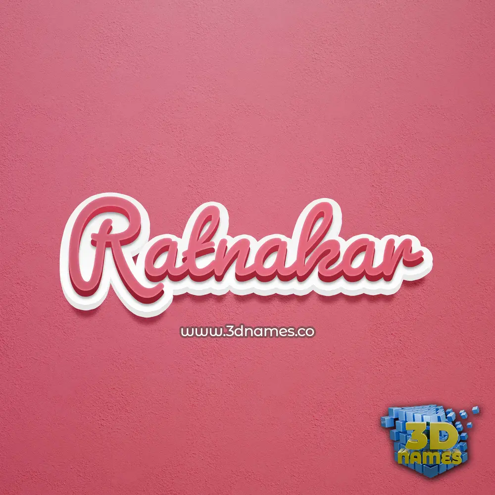 ratnakar in Red Scribble style - 3D name wallpaper