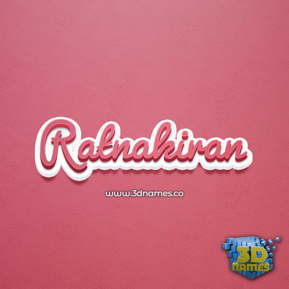 ratnakiran in Red Scribble style - 3D name wallpaper