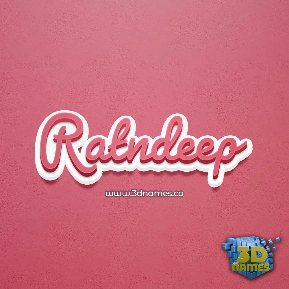 ratndeep in Red Scribble style - 3D name wallpaper