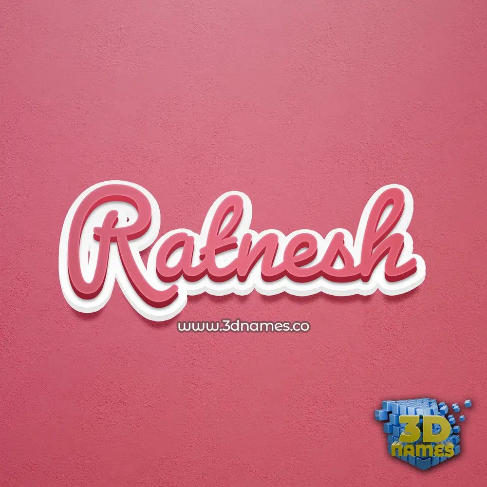 ratnesh in Red Scribble style - 3D name wallpaper