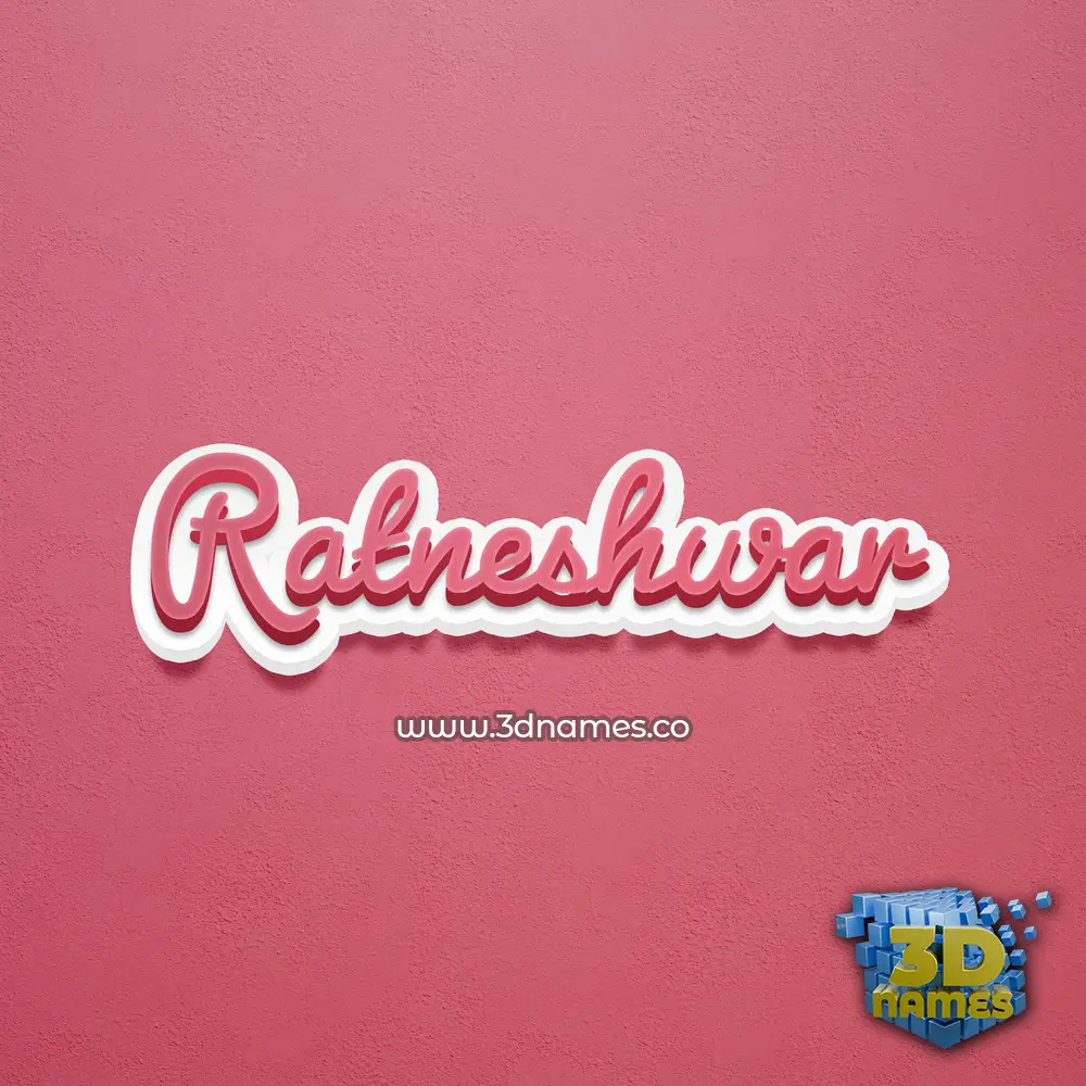 ratneshwar in Red Scribble style - 3D name wallpaper