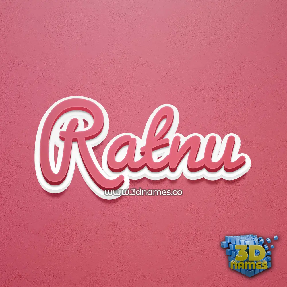 ratnu in Red Scribble style - 3D name wallpaper