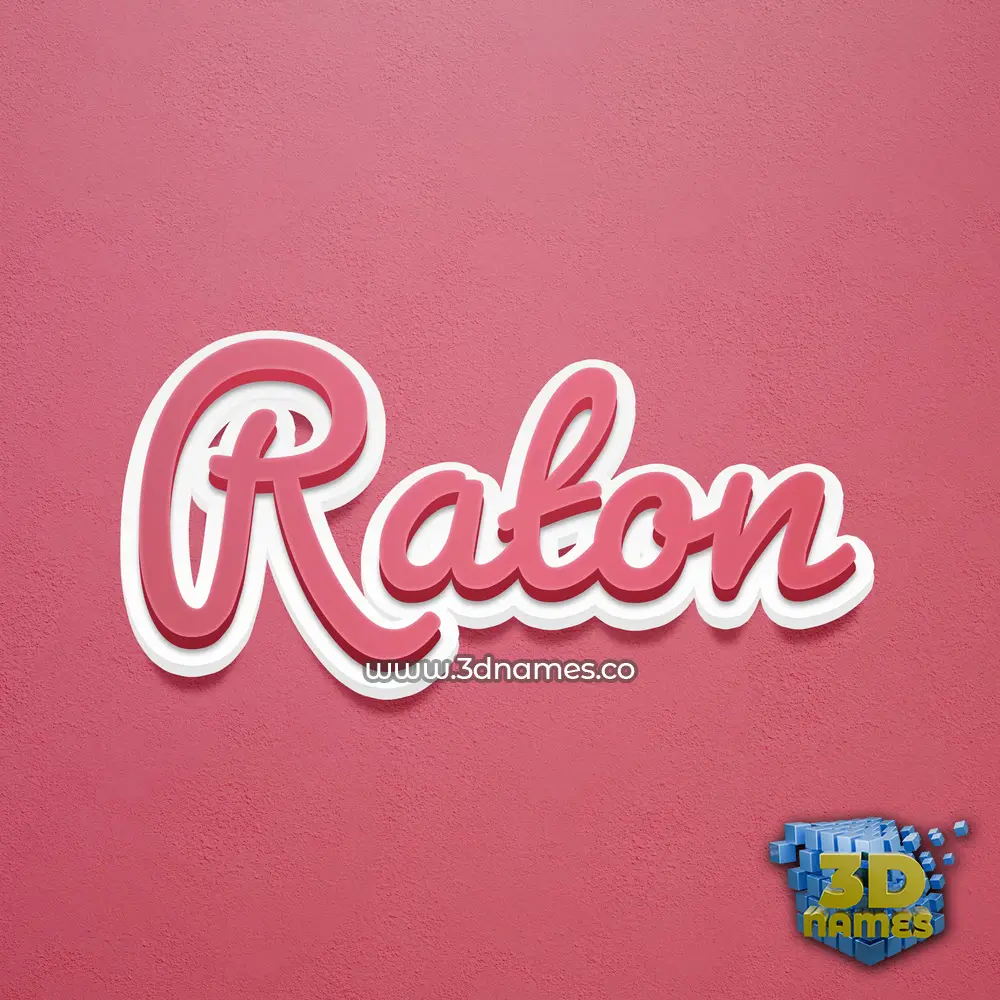 raton in Red Scribble style - 3D name wallpaper
