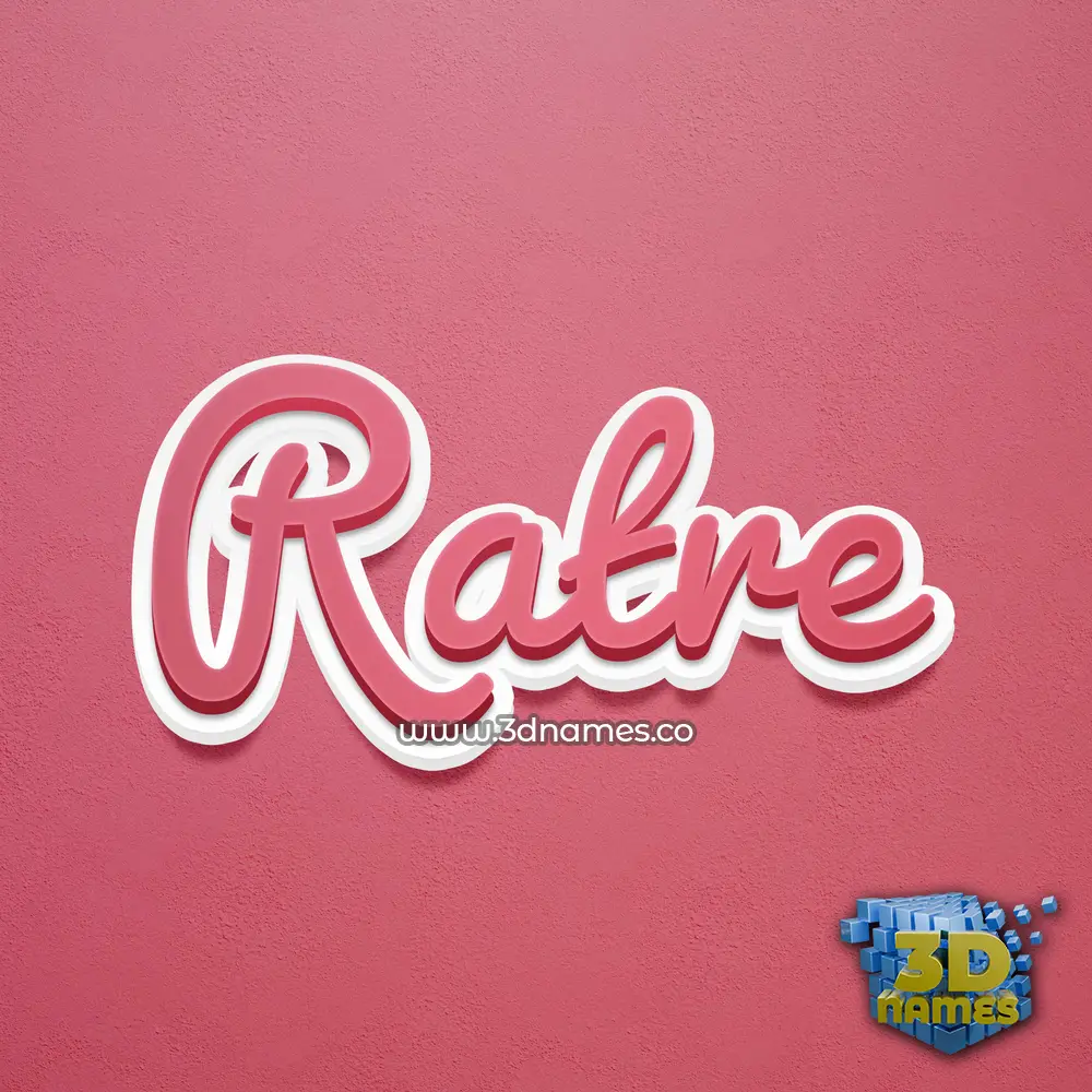 ratre in Red Scribble style - 3D name wallpaper