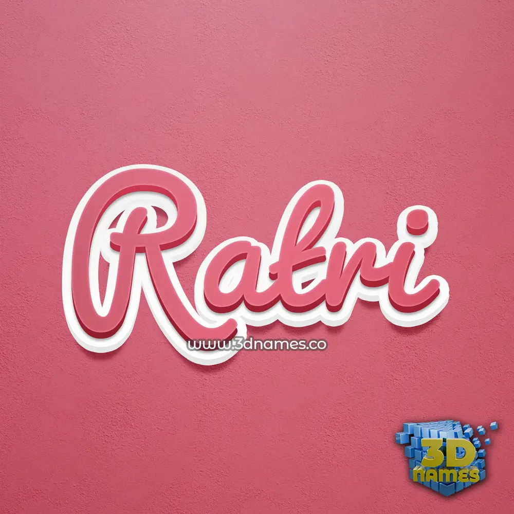 ratri in Red Scribble style - 3D name wallpaper