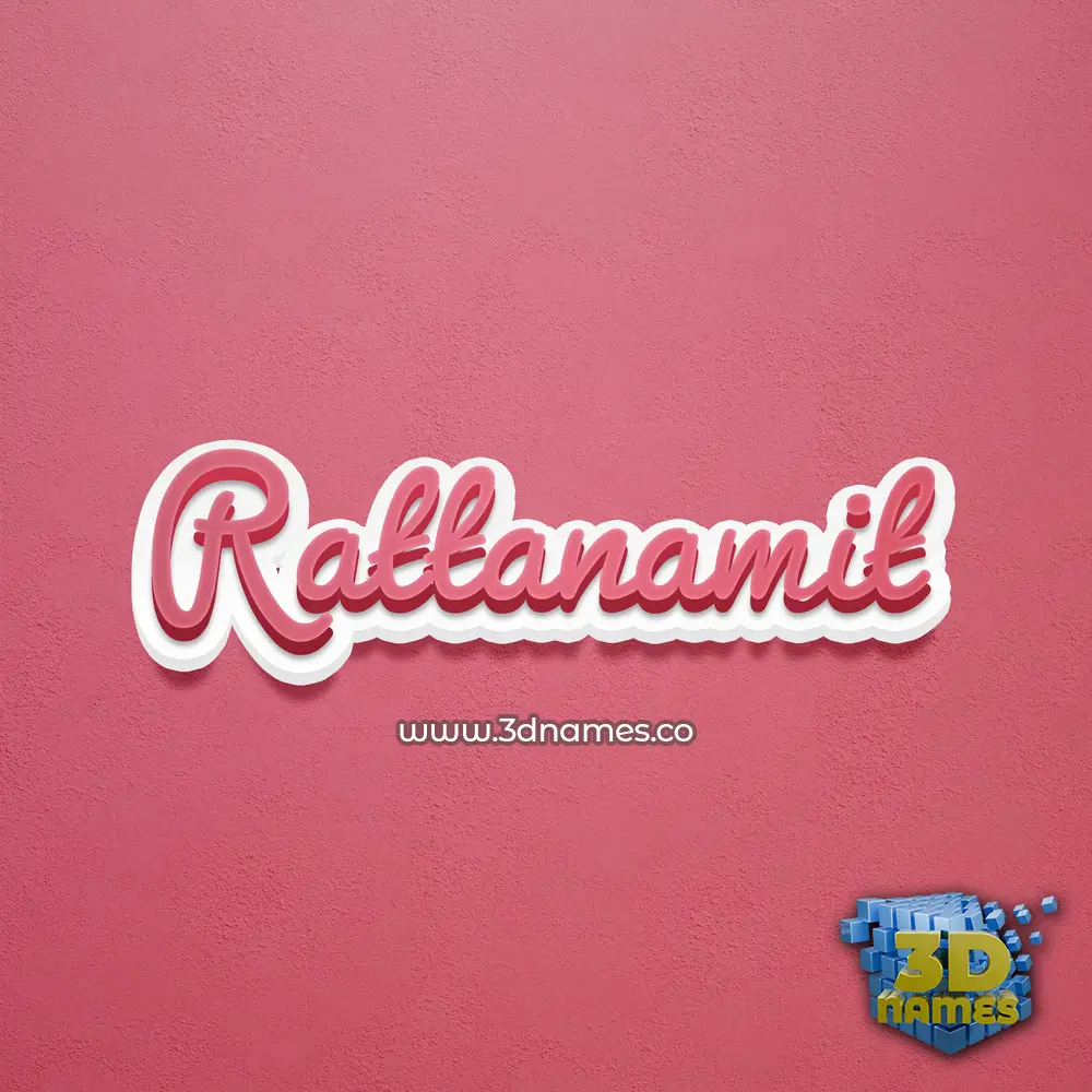 rattanamit in Red Scribble style - 3D name wallpaper