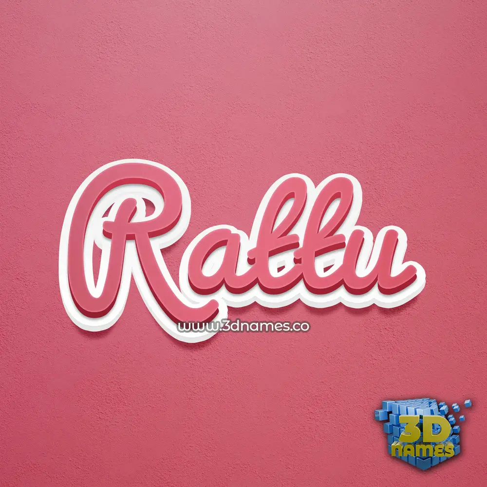 rattu in Red Scribble style - 3D name wallpaper