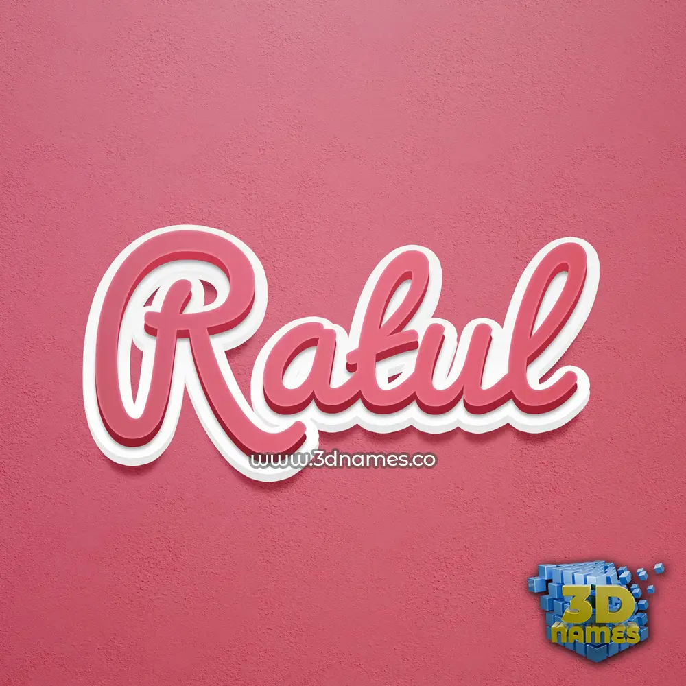 ratul in Red Scribble style - 3D name wallpaper