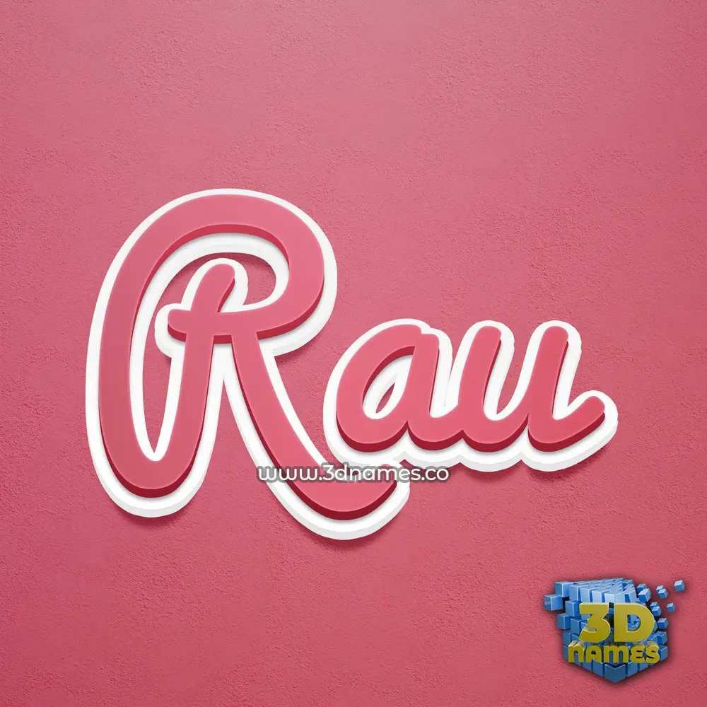 rau in Red Scribble style - 3D name wallpaper