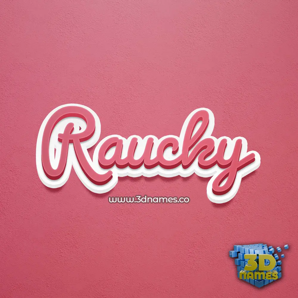 raucky in Red Scribble style - 3D name wallpaper