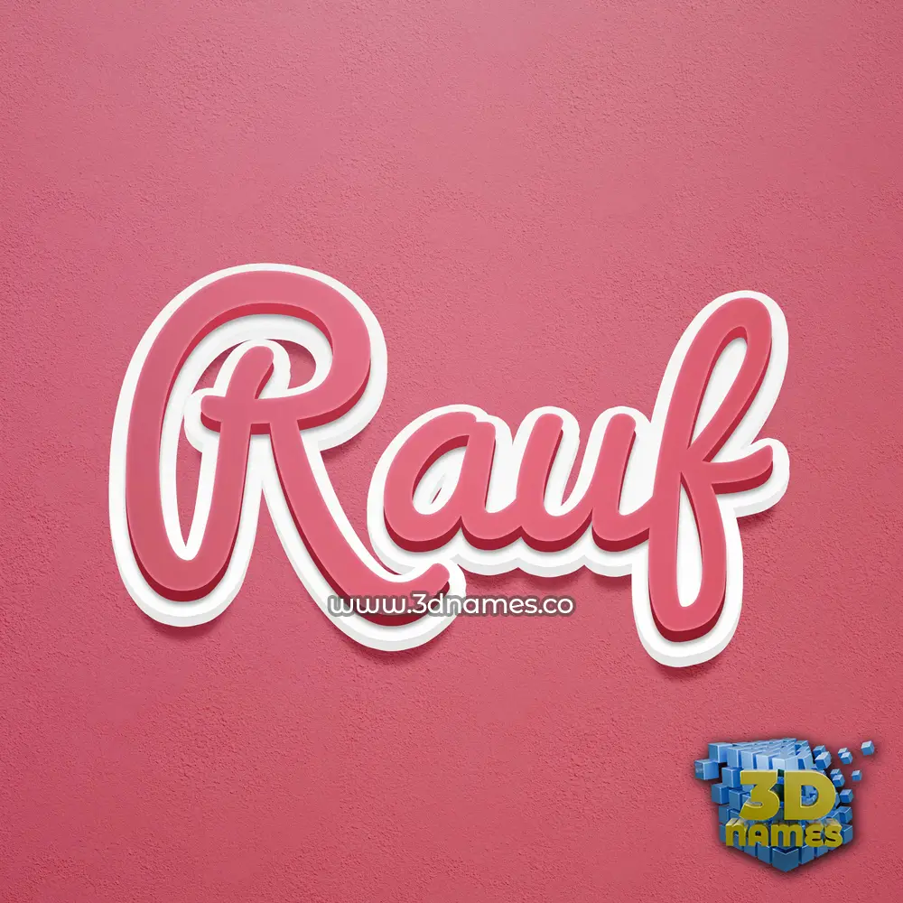 rauf in Red Scribble style - 3D name wallpaper