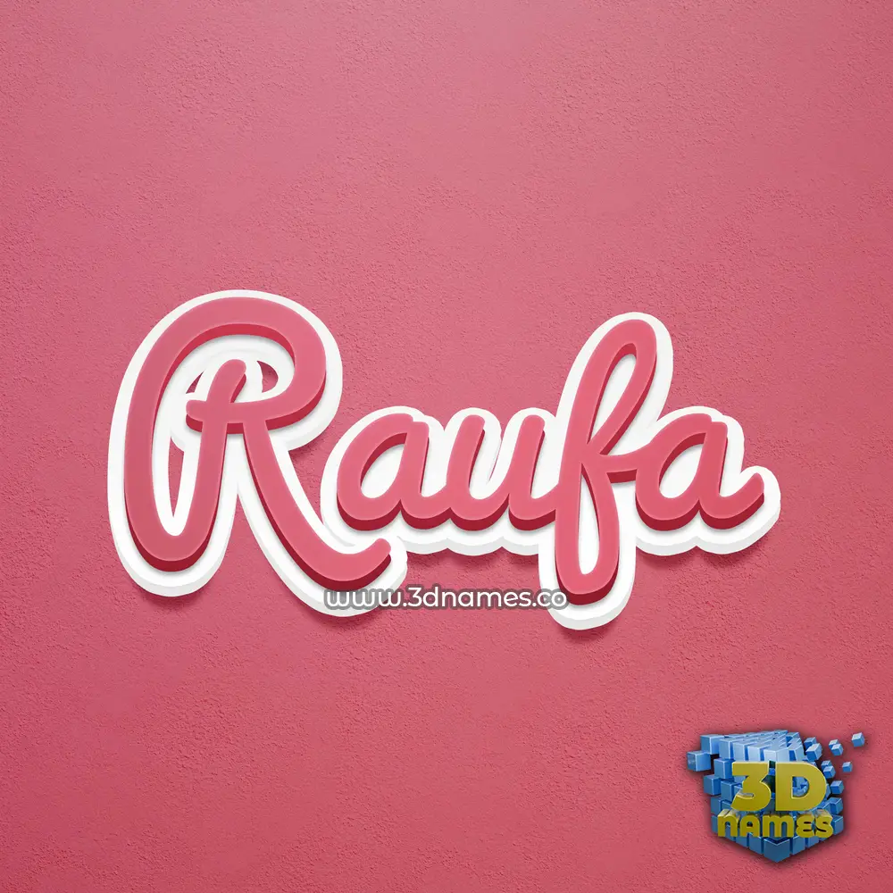 raufa in Red Scribble style - 3D name wallpaper