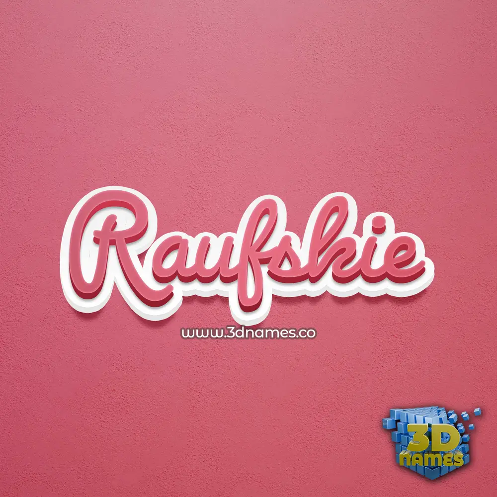 raufskie in Red Scribble style - 3D name wallpaper