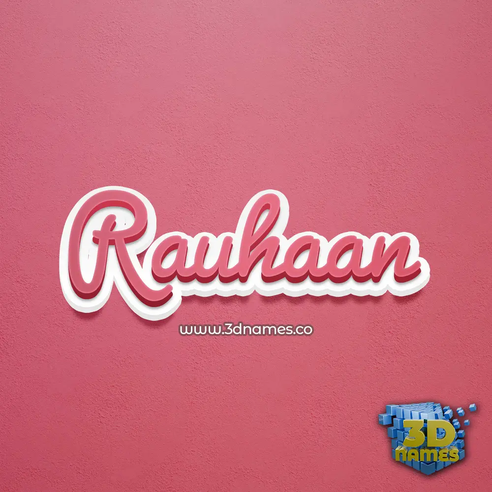 rauhaan in Red Scribble style - 3D name wallpaper