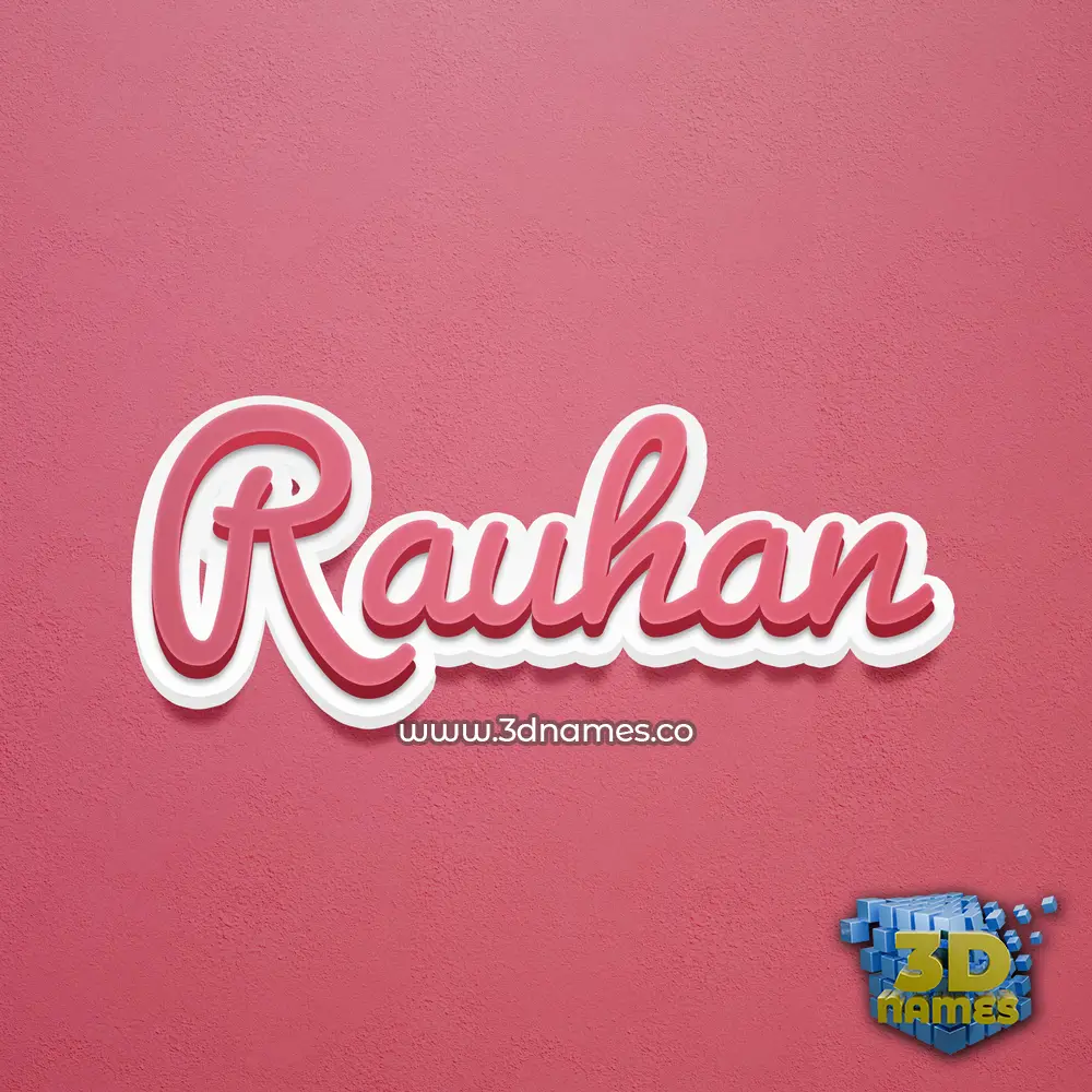rauhan in Red Scribble style - 3D name wallpaper