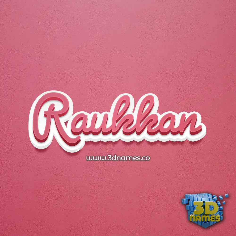 raukkan in Red Scribble style - 3D name wallpaper