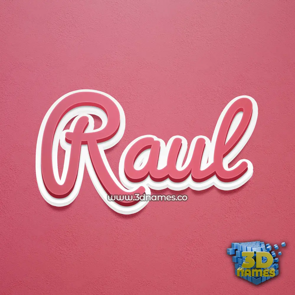 raul in Red Scribble style - 3D name wallpaper
