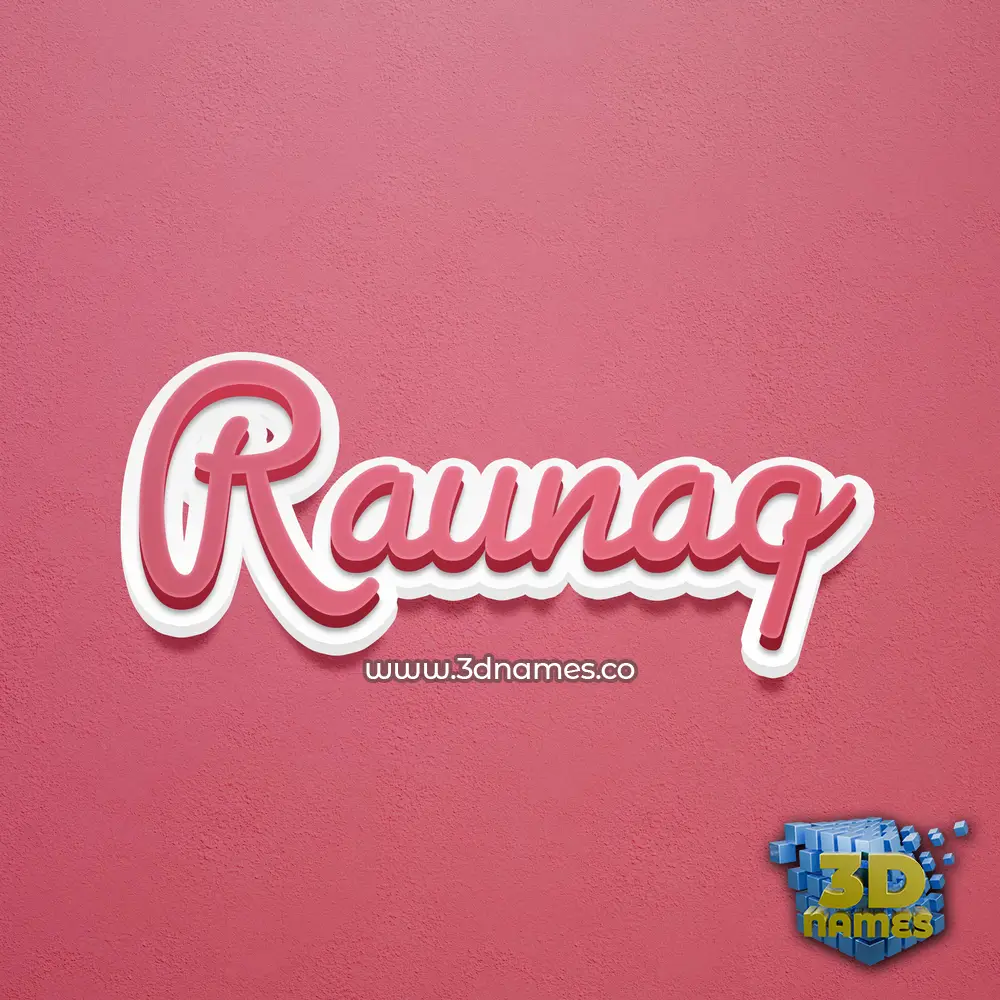 raunaq in Red Scribble style - 3D name wallpaper