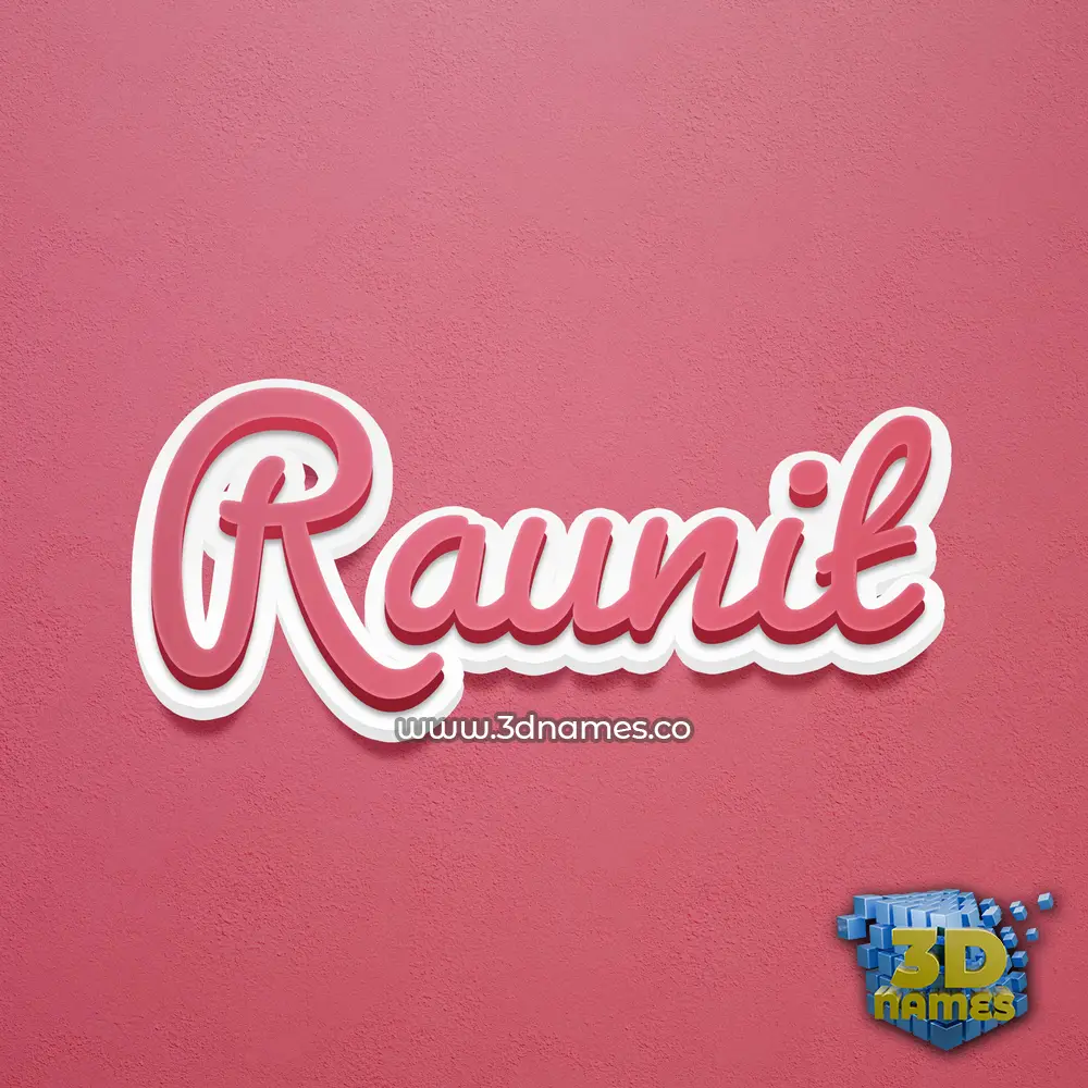 raunit in Red Scribble style - 3D name wallpaper