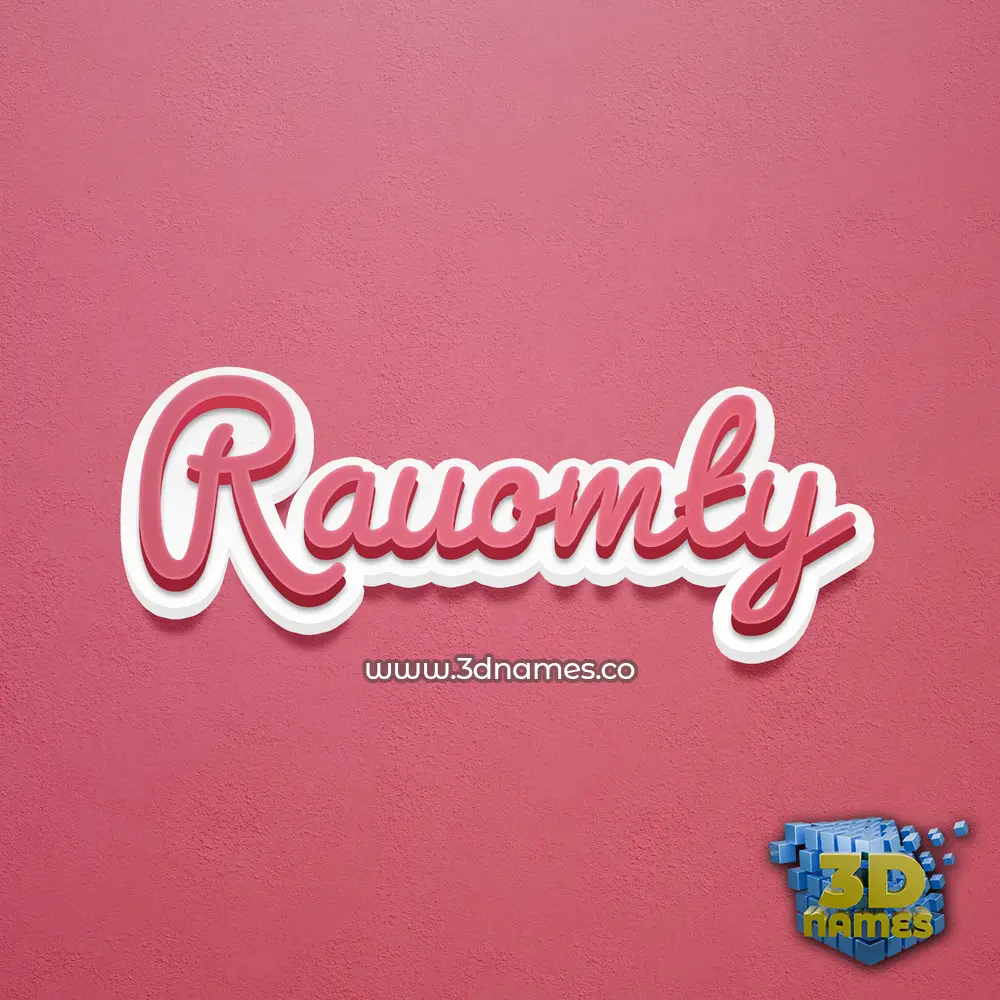 rauomty in Red Scribble style - 3D name wallpaper
