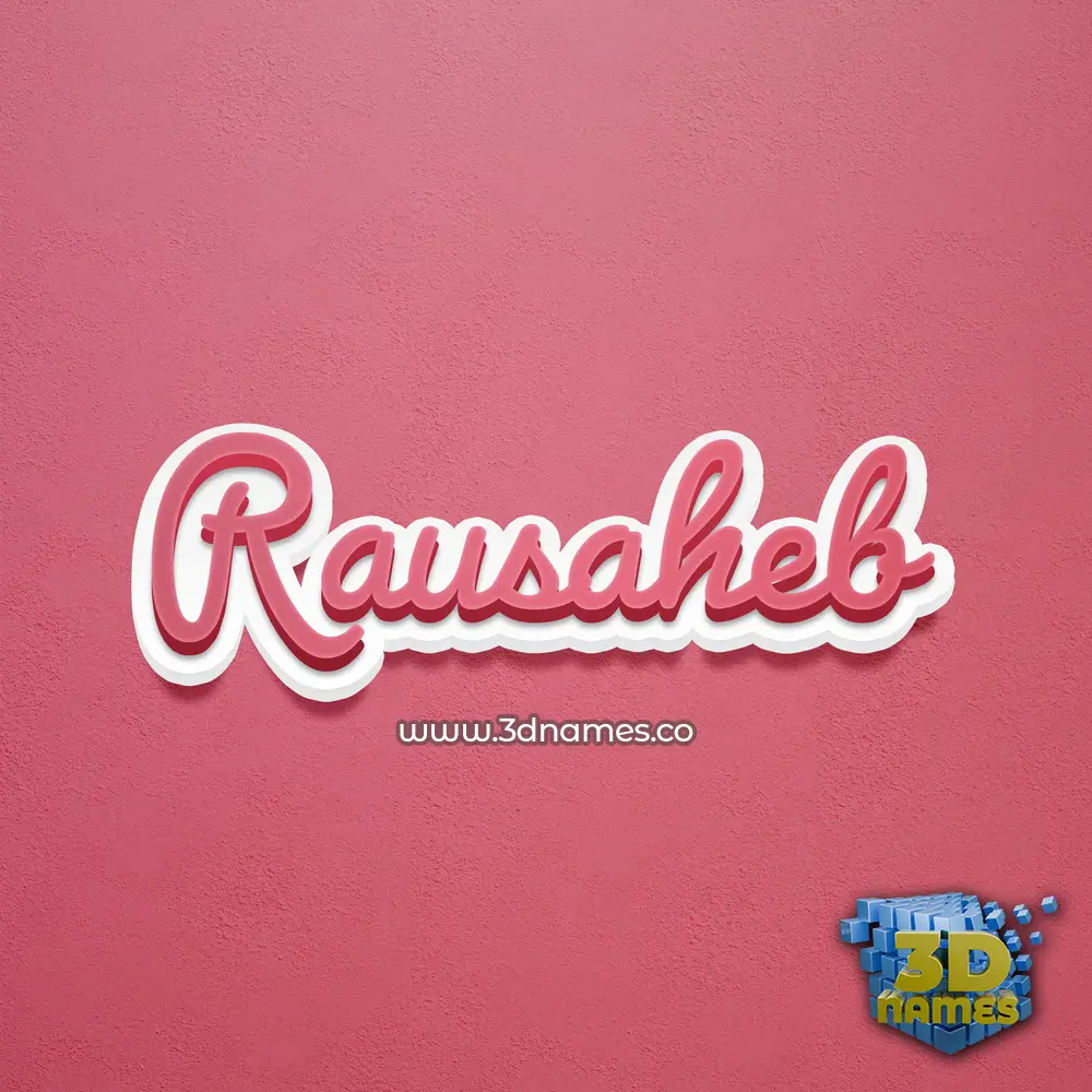 rausaheb in Red Scribble style - 3D name wallpaper