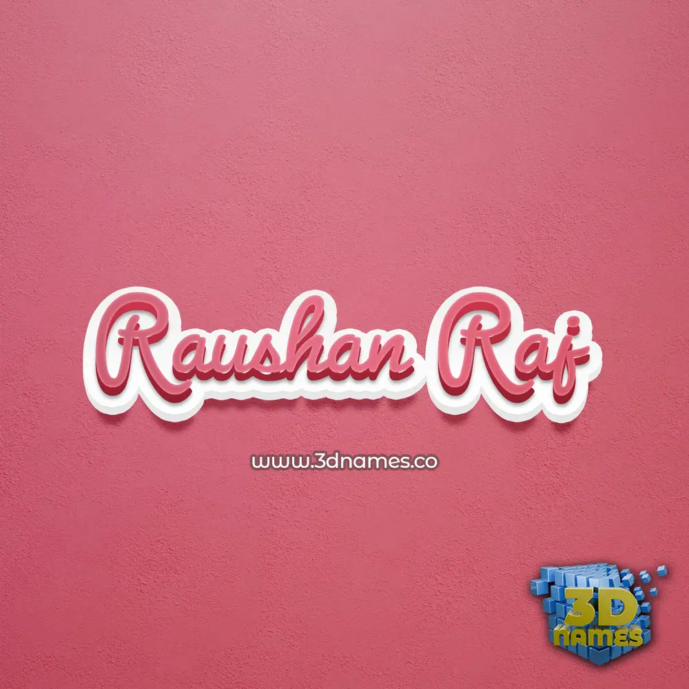 raushan raj in Red Scribble style - 3D name wallpaper