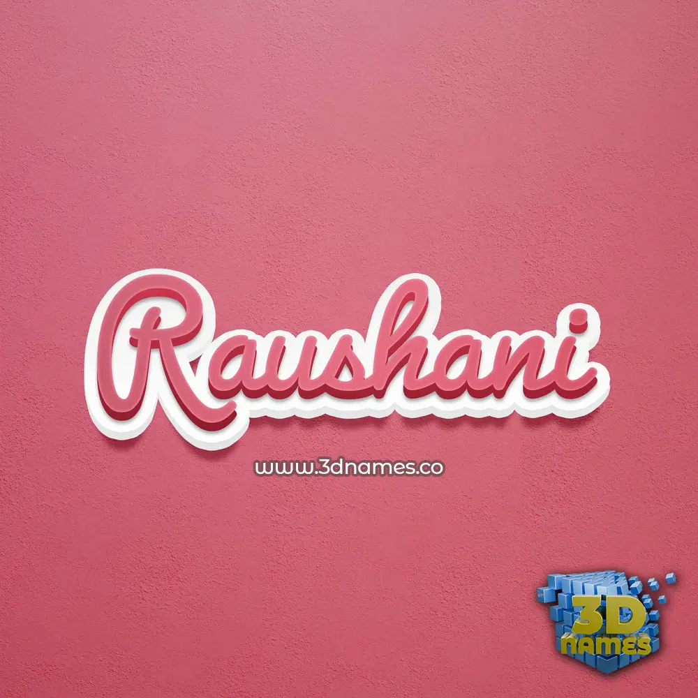 raushani in Red Scribble style - 3D name wallpaper