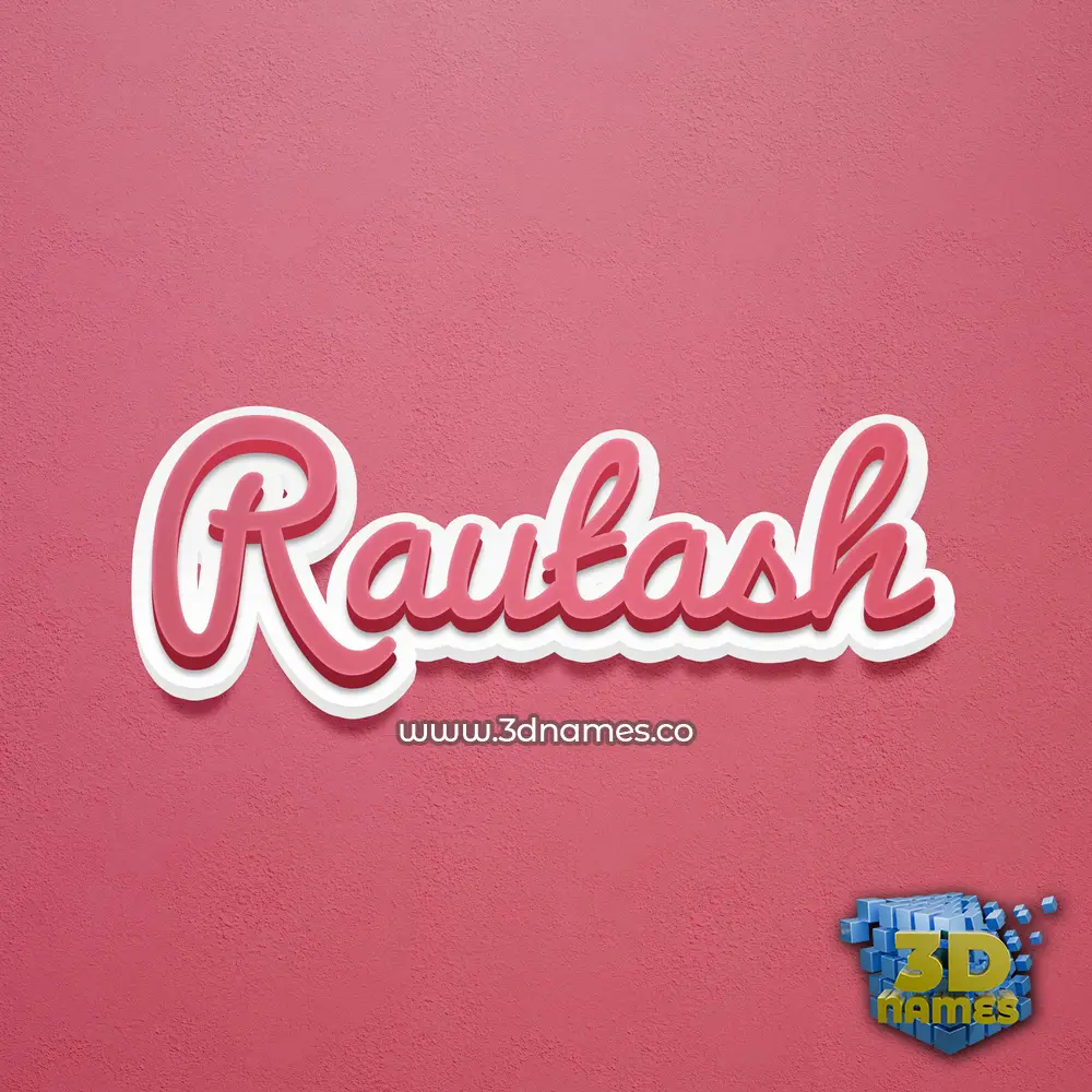 rautash in Red Scribble style - 3D name wallpaper