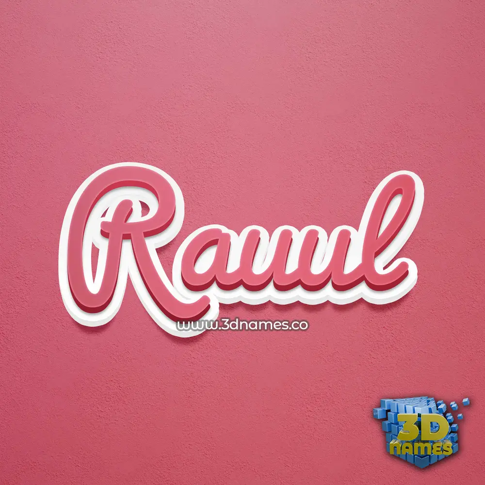 rauul in Red Scribble style - 3D name wallpaper