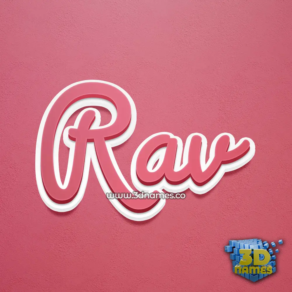 rav in Red Scribble style - 3D name wallpaper
